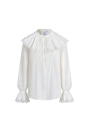 Anthea Lace Panel Shirt with Detachable Collar