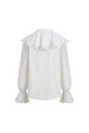 Anthea Lace Panel Shirt with Detachable Collar