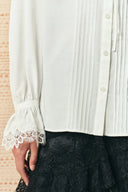 Anthea Lace Panel Shirt with Detachable Collar