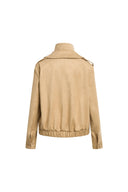 Veste Arielle à double col superposé en similicuir suédé