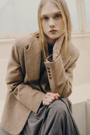 Artemis Detachable Faux Layered Blazer in Wool Blend