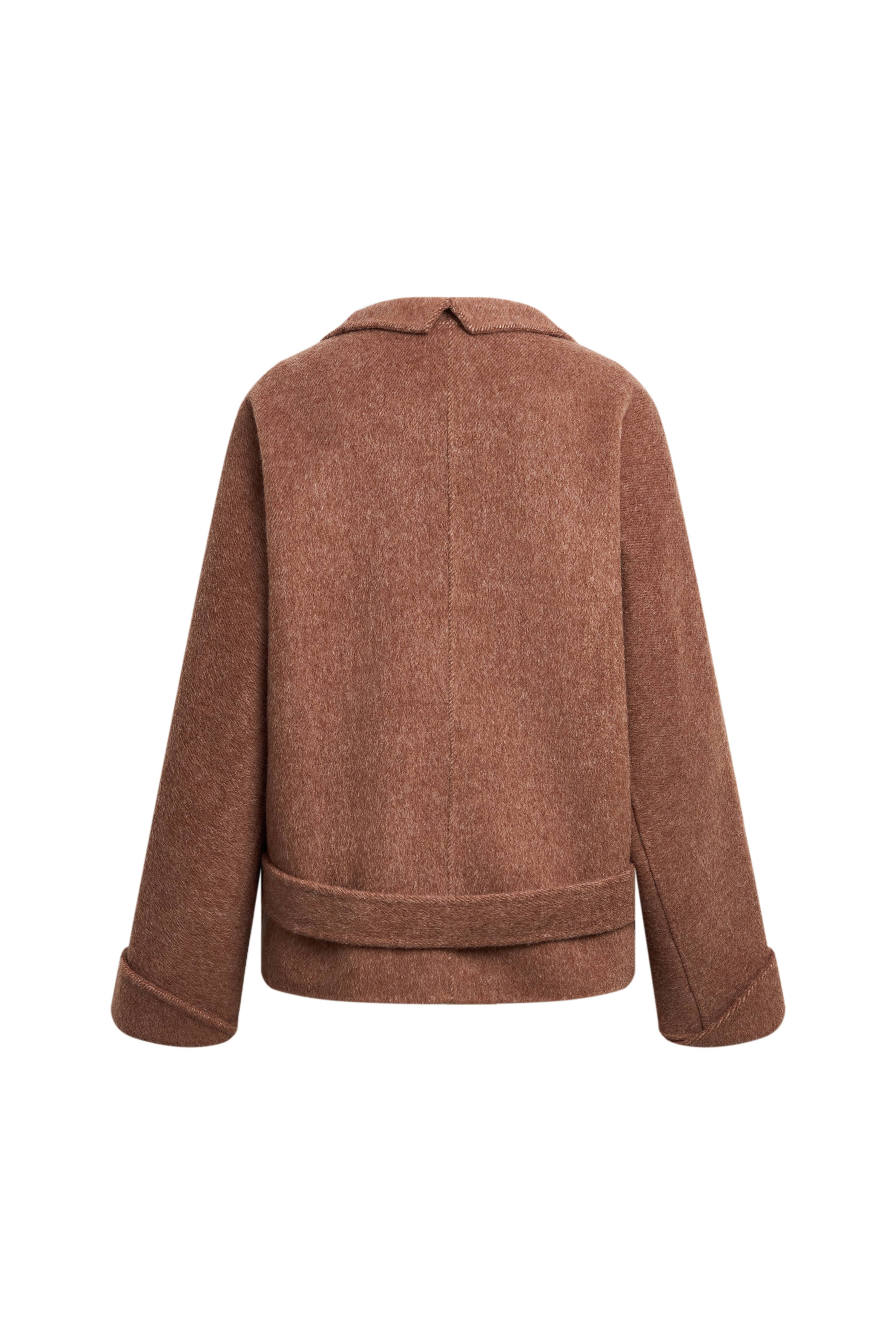 Asa Belted Low Waist Cropped Coat in Wool Blend – fbrq.com