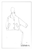 Asa Belted Low Waist Cropped Coat in Wool Blend