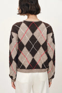 Ash Pullover mit kontrastierendem Argyle-Muster und Stickerei