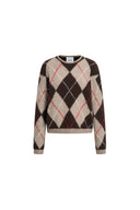 Ash Pullover mit kontrastierendem Argyle-Muster und Stickerei