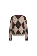 Ash Pullover mit kontrastierendem Argyle-Muster und Stickerei