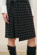 Ashley Plaid Wrap Skirt in Flannel