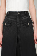 Ashley Utility-Rock mit Bügelfalten aus Baumwolldenim