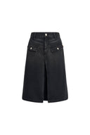 Ashley Utility-Rock mit Bügelfalten aus Baumwolldenim