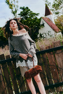 Pull convertible Astrid à bordure en dentelle, en mélange de laine d’alpaga
