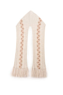 Audrey Fair Isle Fringed Hooded Scarf in Wool Blend