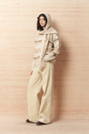 Audrey Fair Isle Fringed Hooded Scarf in Wool Blend