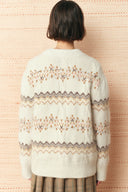 Audrey Fair Isle Knit Cardigan in Wool Blend