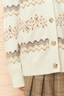 Audrey Fair Isle Knit Cardigan in Wool Blend