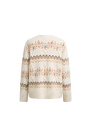 Audrey Fair Isle Knit Cardigan in Wool Blend