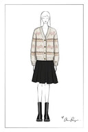 Audrey Fair Isle Knit Cardigan in Wool Blend