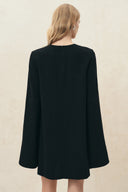 Audrey Pearl-Embellished Cape Shirt Dress
