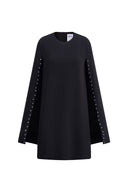 Audrey Pearl-Embellished Cape Shirt Dress