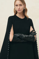 Audrey Pearl-Embellished Cape Shirt Dress