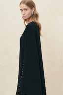 Audrey Pearl-Embellished Cape Shirt Dress