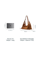 Aura Slouchy Medium Hobo Bag in Soft Velvety Suede