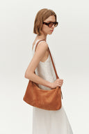 Aura Slouchy Medium Hobo Bag in Soft Velvety Suede