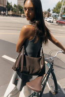 Aura Slouchy Medium Hobo Bag in Vegetable-Tanned Leather