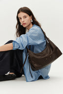 Aura Slouchy Medium Hobo Bag in Vegetable-Tanned Leather