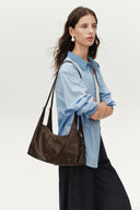 Aura Slouchy Medium Hobo Bag in Vegetable-Tanned Leather