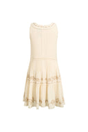 Aurelia Floral Lace Embroidery Sleeveless Dress in Acetate Blend Fabric