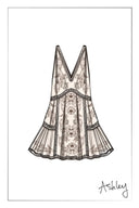 Aurelia Floral Lace Embroidery Sleeveless Dress in Acetate Blend Fabric