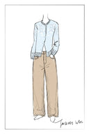 Jeans Kaki Lurus Basuhan Vintaj Aurelia dalam Denim Kapas