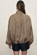 Aurin Bubble Hem Jacket in Satin Acetate