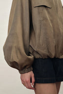 Aurin Bubble Hem Jacket in Satin Acetate