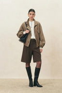 Aurin Bubble Hem Jacket in Satin Acetate