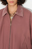 Blouson bomber court Aurora brodé en 100 % coton