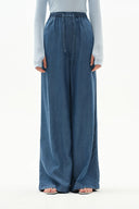 Jeans Seren de pierna ancha con cintura elástica en denim lyocell