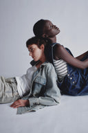 Veste safari à cordon de serrage Esme en denim coton