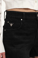 Rebel Washed Jeans Shorts in Thin Denim