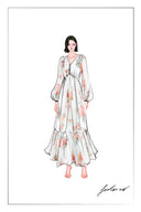 Robe à manches longues Whitney Watercolor Flora en Tencel-Rami