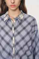 Lia Kariertes Hemd- und Shorts-Set im Lagenlook aus Bubble-Baumwolle