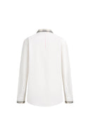 Riley Plaid Embroidery Oversized Shirt in Cotton Poplin