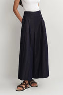Mignon Mid-Rise Culottes mit weitem Bein aus Lyocell-Denim