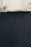 Hannah Perlenstickerei Midirock aus Wollmisch-Suiting