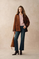 Zeki Henley Neckline Sweater in Wool-Mohair Knit