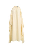 Hazel Lace Panel Halter Neck Sleeveless Boho Dress in Silk Cotton Blend