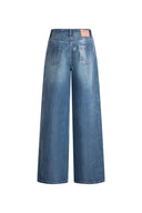 Zia Sequin Embellished Barrel Leg Jeans in Cotton Denim