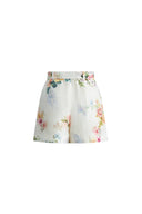 Shorts Beryl Flora in Seta-Lino