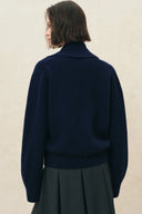 Xaviera Relaxed Shawl Collar Cardigan in 100% Wool