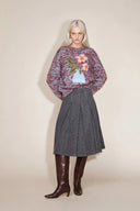 Fjord Hand Embroidered Floral Sweater in Multi Yarn Merino Wool